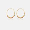 Silver Zircon Hoop Earrings