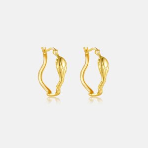 Sterling Silver Snake Hoop Earrings