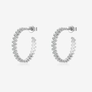 Silver Cross Zircon Huggies