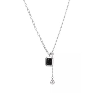 Black Zircon Pendant Necklace