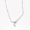 Silver Pearl Pendant Heart Necklace