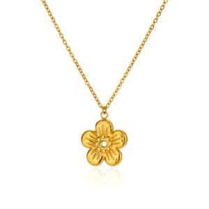 Golden Daisy Pendant Necklace