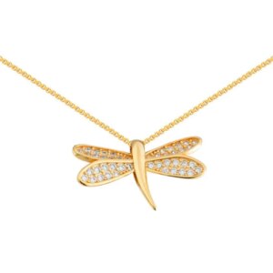 Sparkling Zircon Dragonfly Necklace