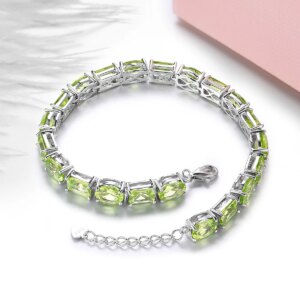 Green Gemstone Silver Bracelet