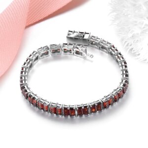 Red Garnet Silver Bracelet