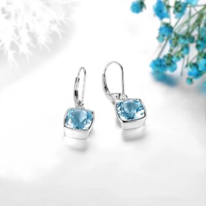 Sky Blue Topaz Silver Drop Earrings