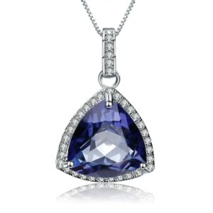 Blue Mystic Quartz Triangle Pendant