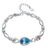 Blue Crystal Rose Bracelet