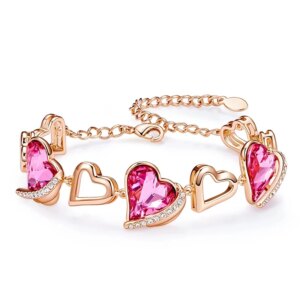 Crystal Heart Charm Bracelet