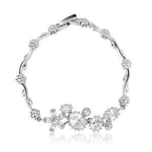 Floral Charm Bangle Bracelet
