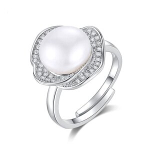 White Pearl Sterling Silver Ring
