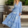 Floral Embroidery Long Dress