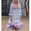 Floral Print Tassel Beach Midi Dress