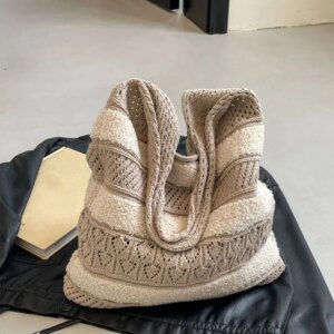 Knitted One Shoulder Tote Bag