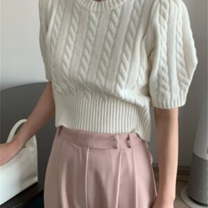 Chic Pink Puff Sleeve T-Shirt