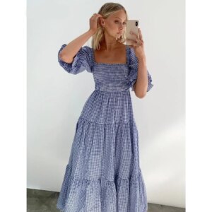 Plaid Midi Dress