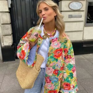 Floral Boho Padded Jacket