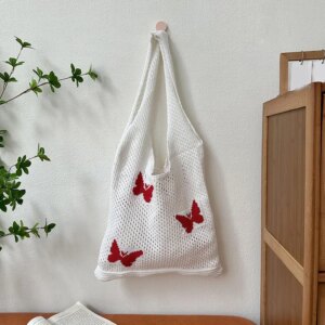 Butterfly Crochet Tote Bag
