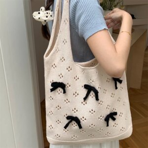 Hollow Woven Shoulder Tote