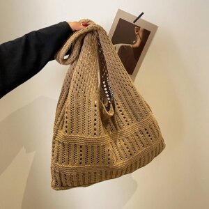 Hollow Knit Crochet Tote