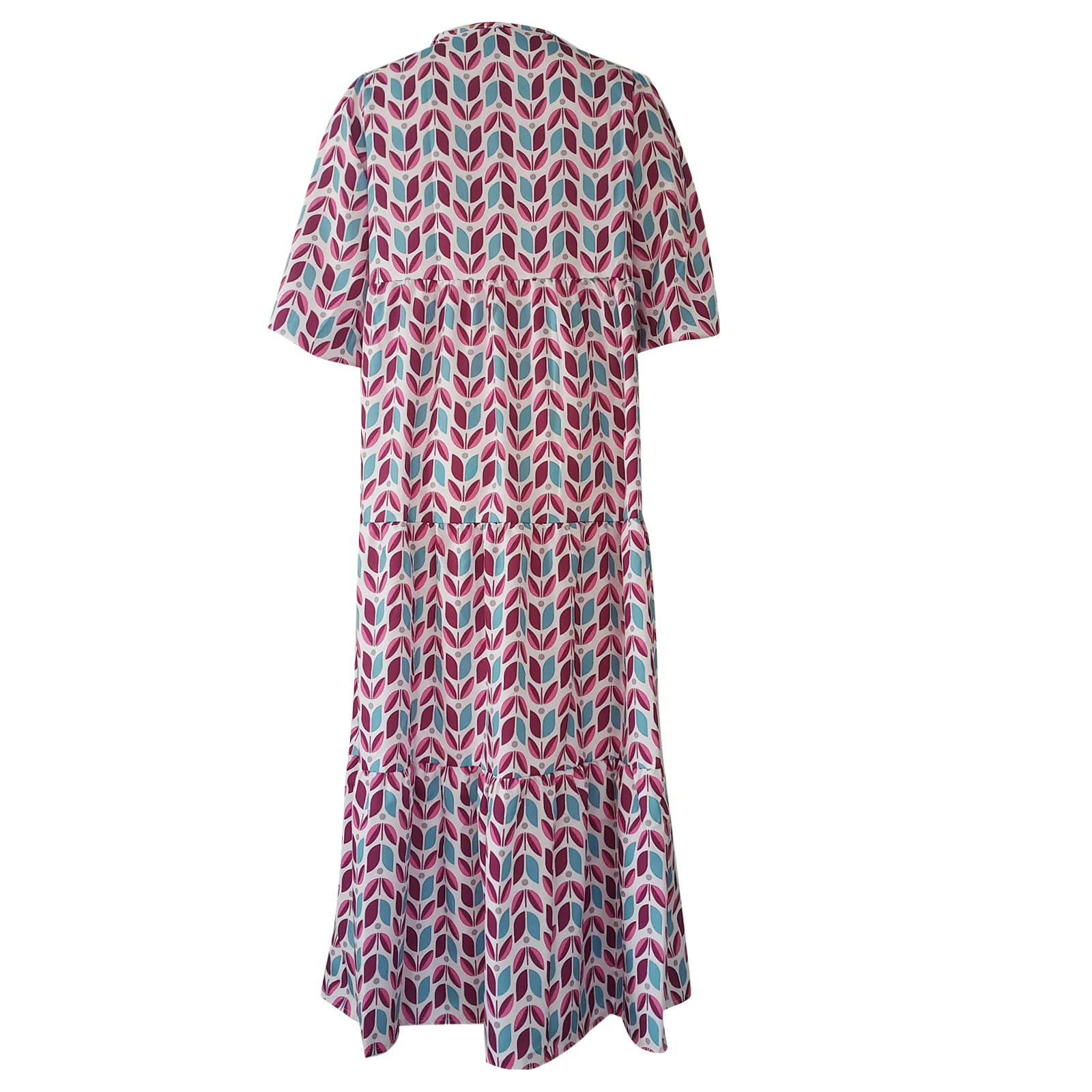 Women Bohemia Casual Dress Summer Geometric Print Neckline Lace-up Puff Sleeves Long Dresess Holiday Beach Robe A-Line Vestidos Women Bohemia Casual Dress Summer Geometric Print Neckline Lace-up Puff Sleeves Long Dresess Holiday Beach Robe A-Line Vestidos