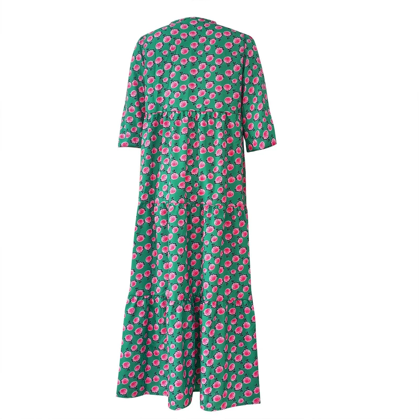 Women Bohemia Casual Dress Summer Geometric Print Neckline Lace-up Puff Sleeves Long Dresess Holiday Beach Robe A-Line Vestidos Women Bohemia Casual Dress Summer Geometric Print Neckline Lace-up Puff Sleeves Long Dresess Holiday Beach Robe A-Line Vestidos