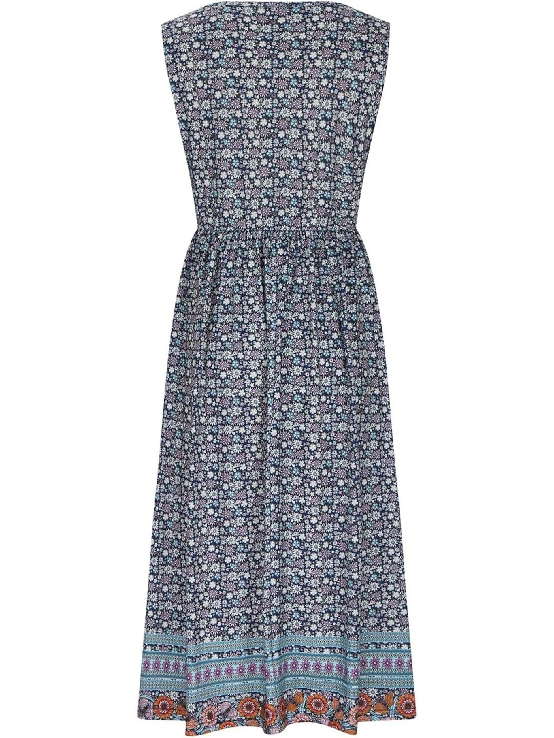 2025 summer new! Women's sleeveless Bohemian floral casual beach MIDI sundress with pockets flowing and loose