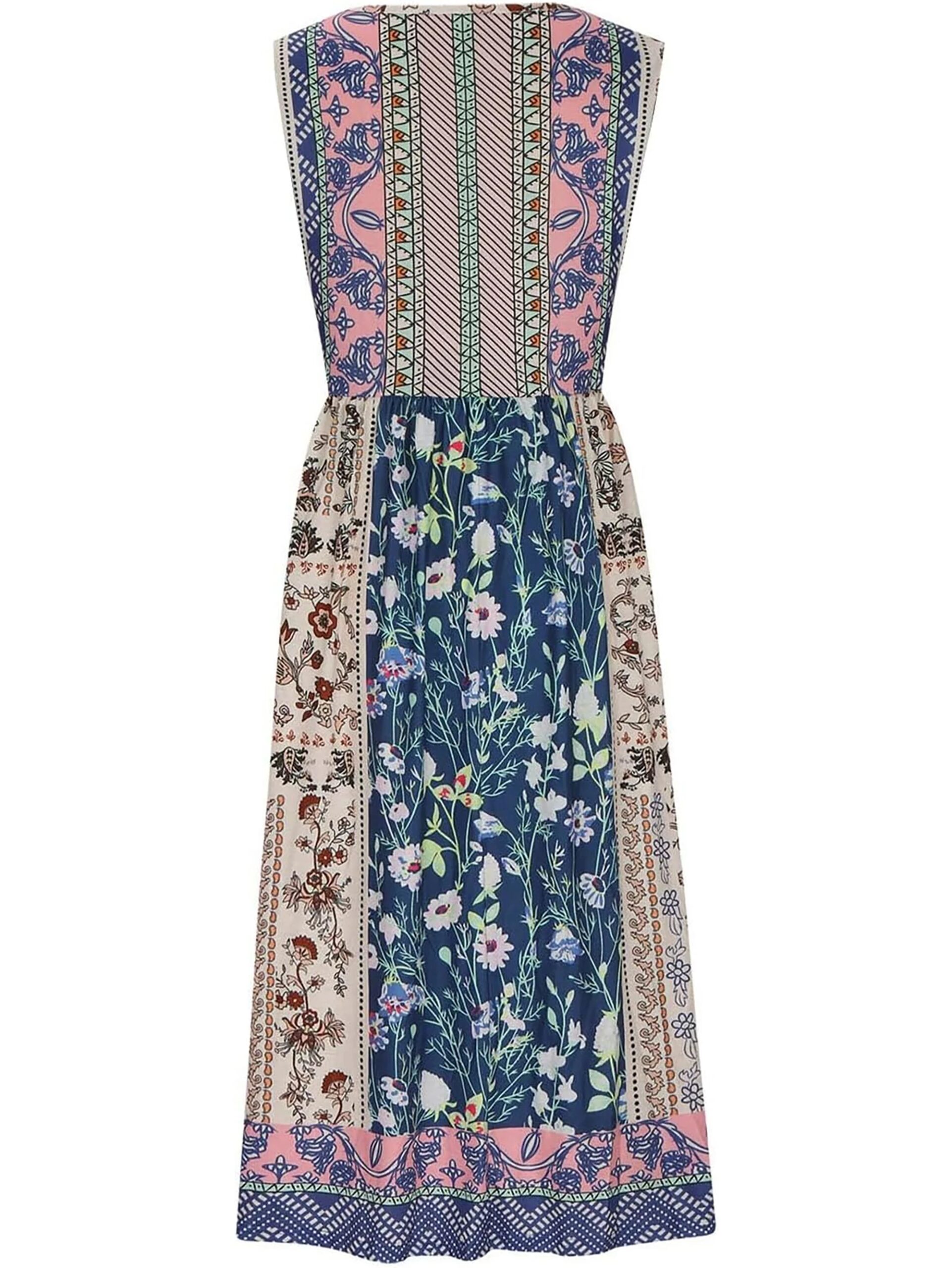 2025 summer new! Women's sleeveless Bohemian floral casual beach MIDI sundress with pockets flowing and loose