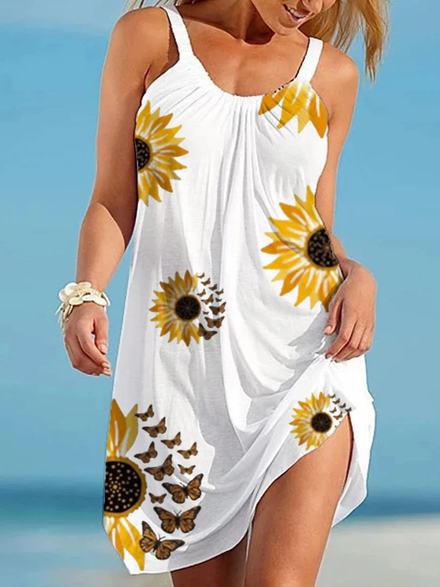 Summer Colorful Sunflowers Beach Dress USA Flag 3D Print Women Fashion Dresses Streetwear Boho Female Party Dress Woman Clothing 4 32384 4resfo