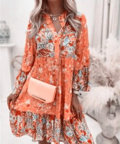 Casual Floral Print Dresses for Women 2026 Spring Summer