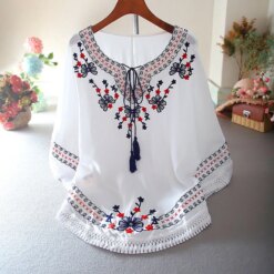 Summer Dress 2026 Fashion Floral Embroidery Women White Dress