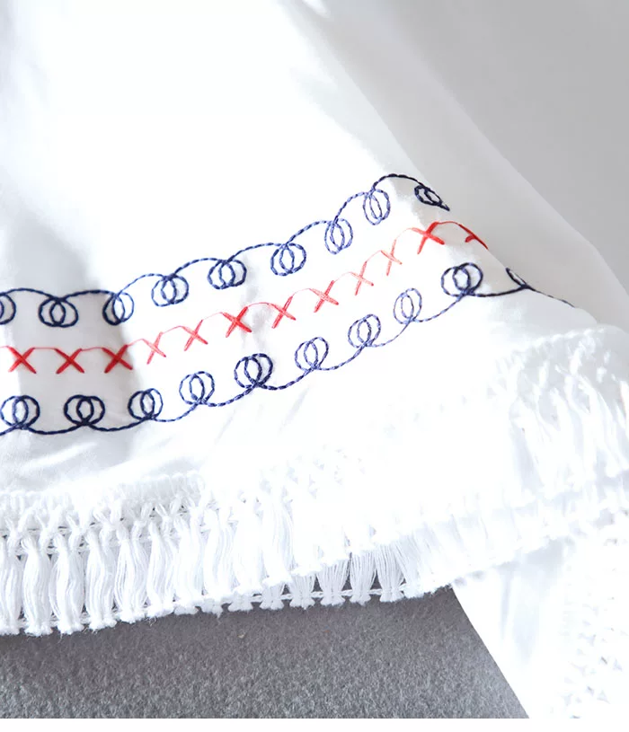 Summer Dress 2022 Fashion Floral Embroidery Women White Dress Batwing O-Neck Bohemian Casual Boho Dresses Vestidos Clothing