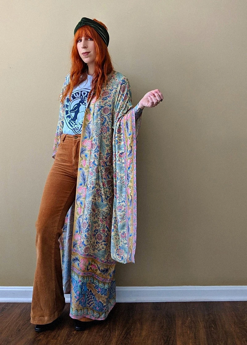 AYUALIN women boho Wrapped dresses rayon floral print kimono sleeve beach wear summer dresses loose long women dresses Vestido