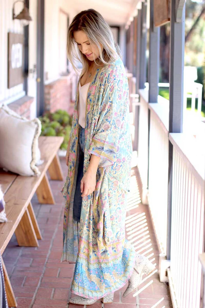AYUALIN women boho Wrapped dresses rayon floral print kimono sleeve beach wear summer dresses loose long women dresses Vestido