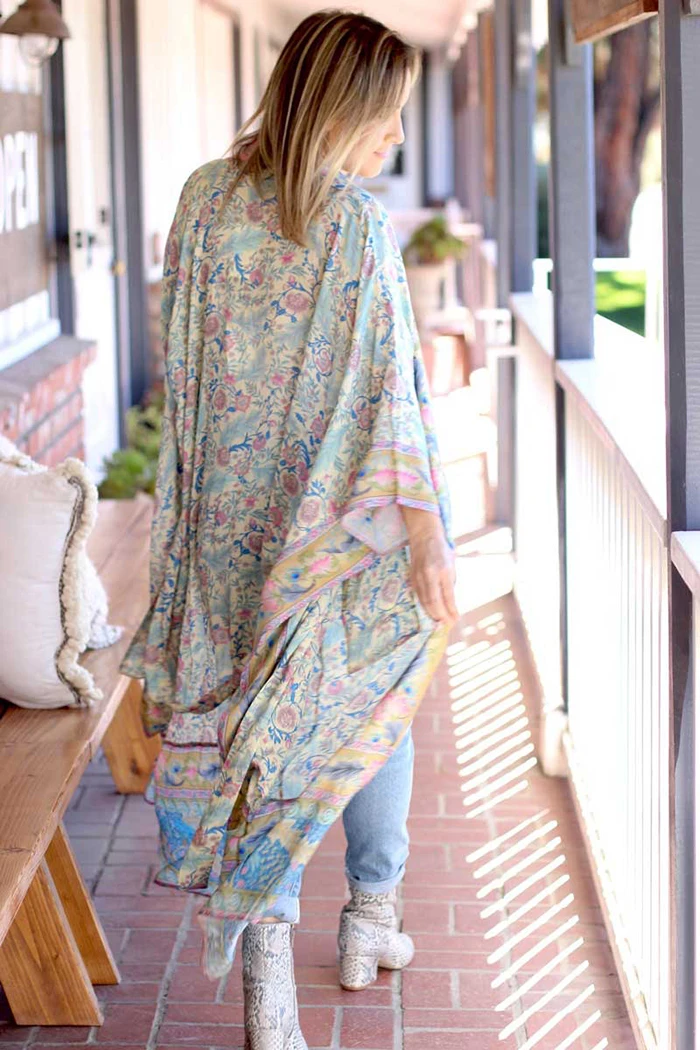 AYUALIN women boho Wrapped dresses rayon floral print kimono sleeve beach wear summer dresses loose long women dresses Vestido