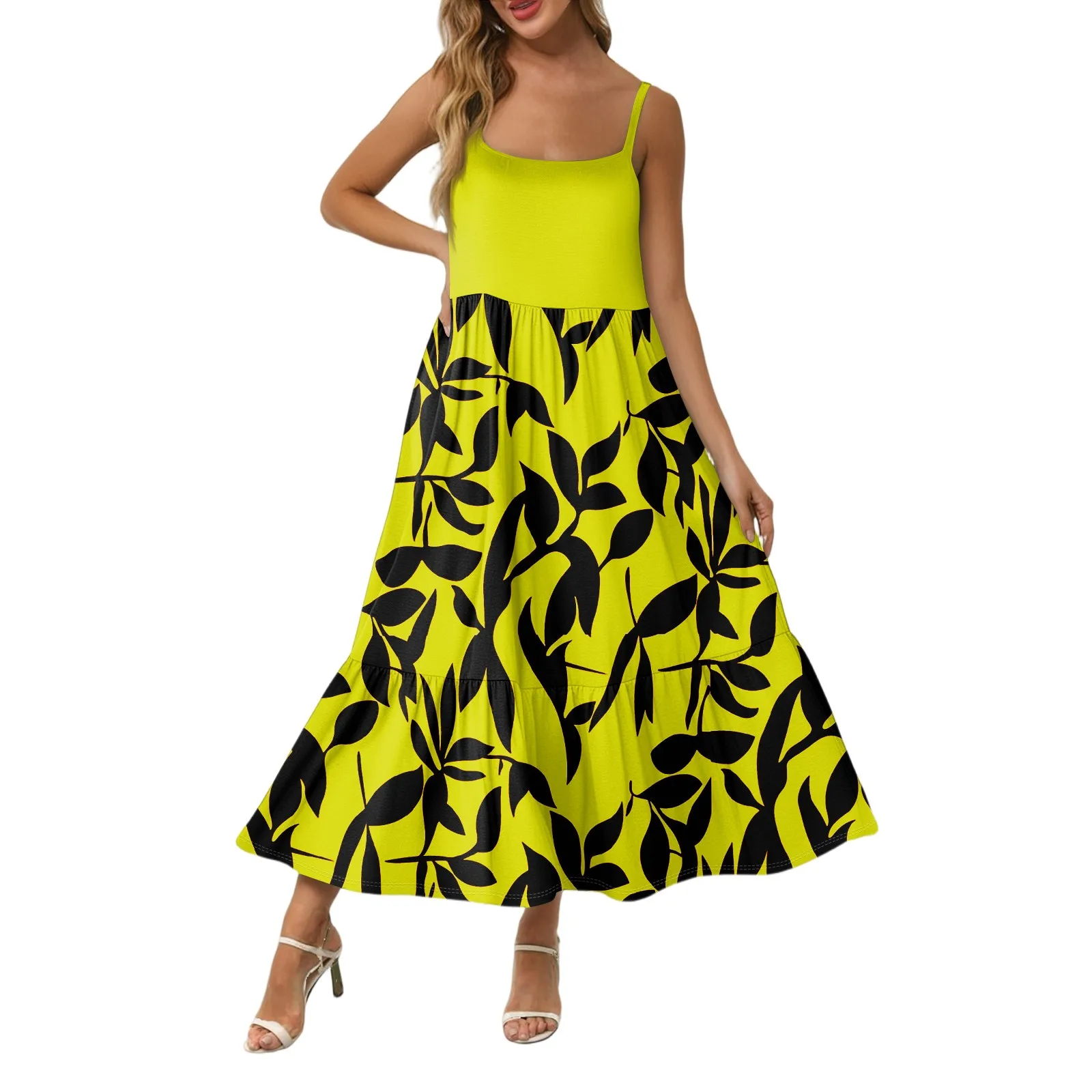 Midi Summer Dresses For Women Maxi Dresses 2025 Colorblock Beach Sundress Casual Dress Teacher Dress Loose Kaftan Vestidos Largo