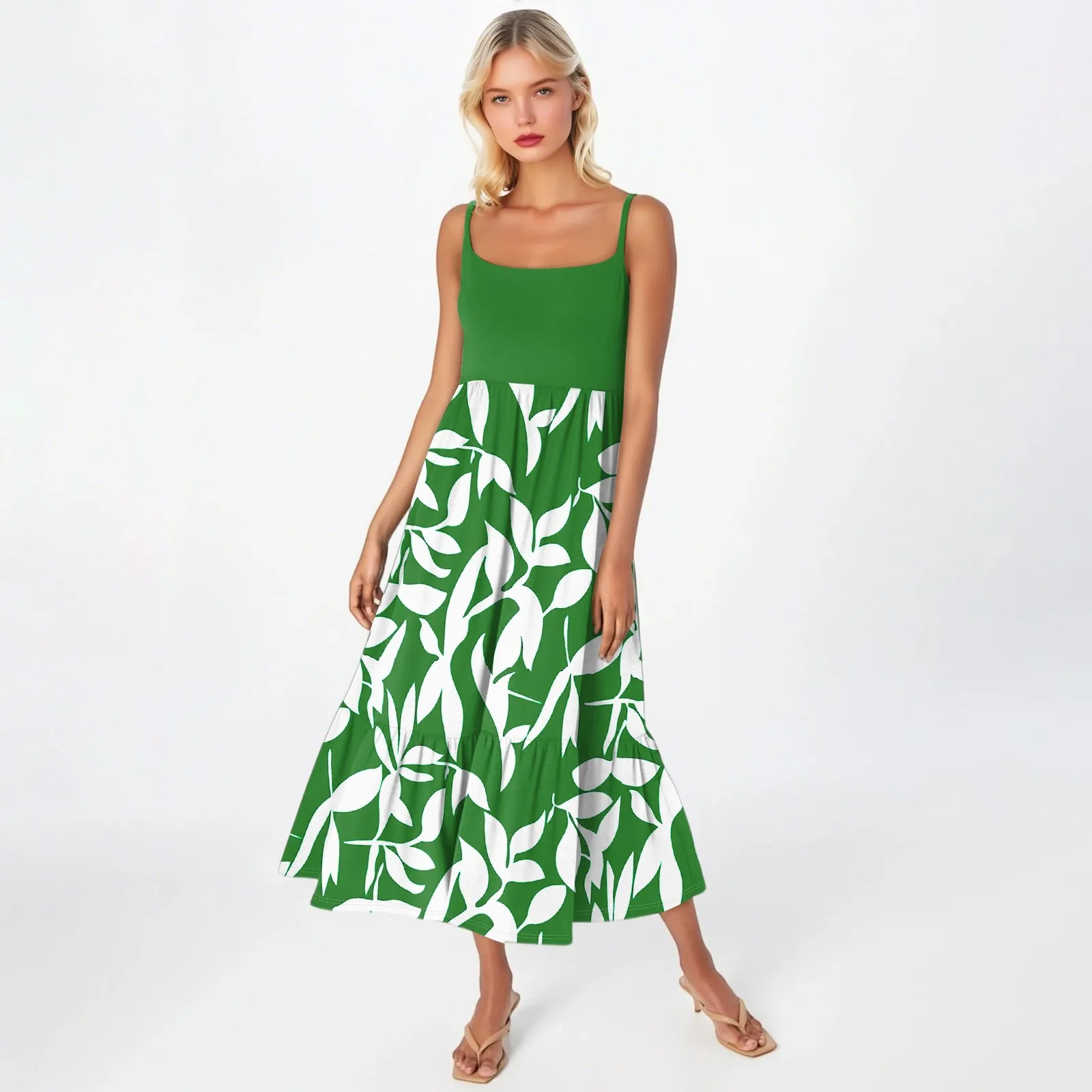 Midi Summer Dresses For Women Maxi Dresses 2025 Colorblock Beach Sundress Casual Dress Teacher Dress Loose Kaftan Vestidos Largo