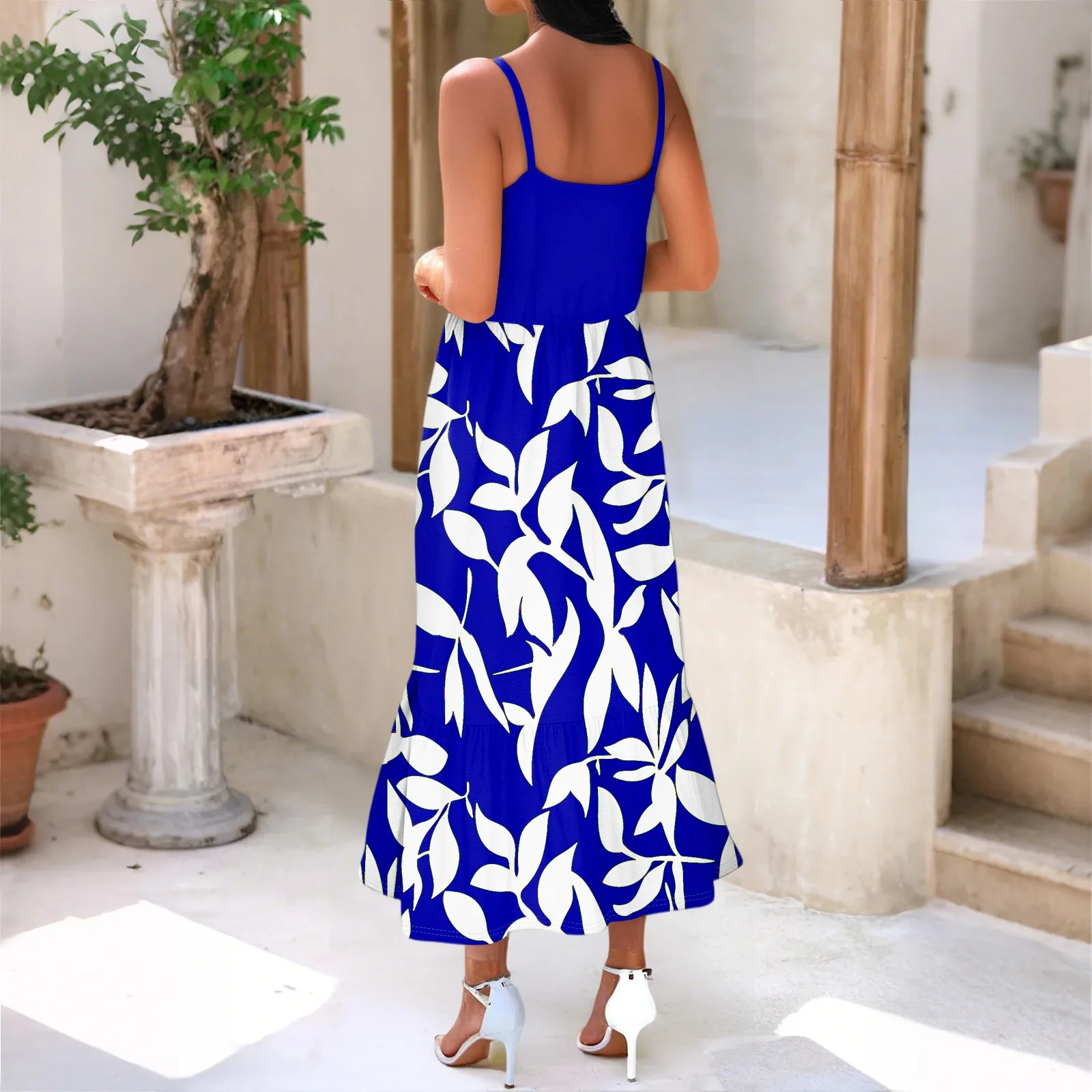 Midi Summer Dresses For Women Maxi Dresses 2025 Colorblock Beach Sundress Casual Dress Teacher Dress Loose Kaftan Vestidos Largo