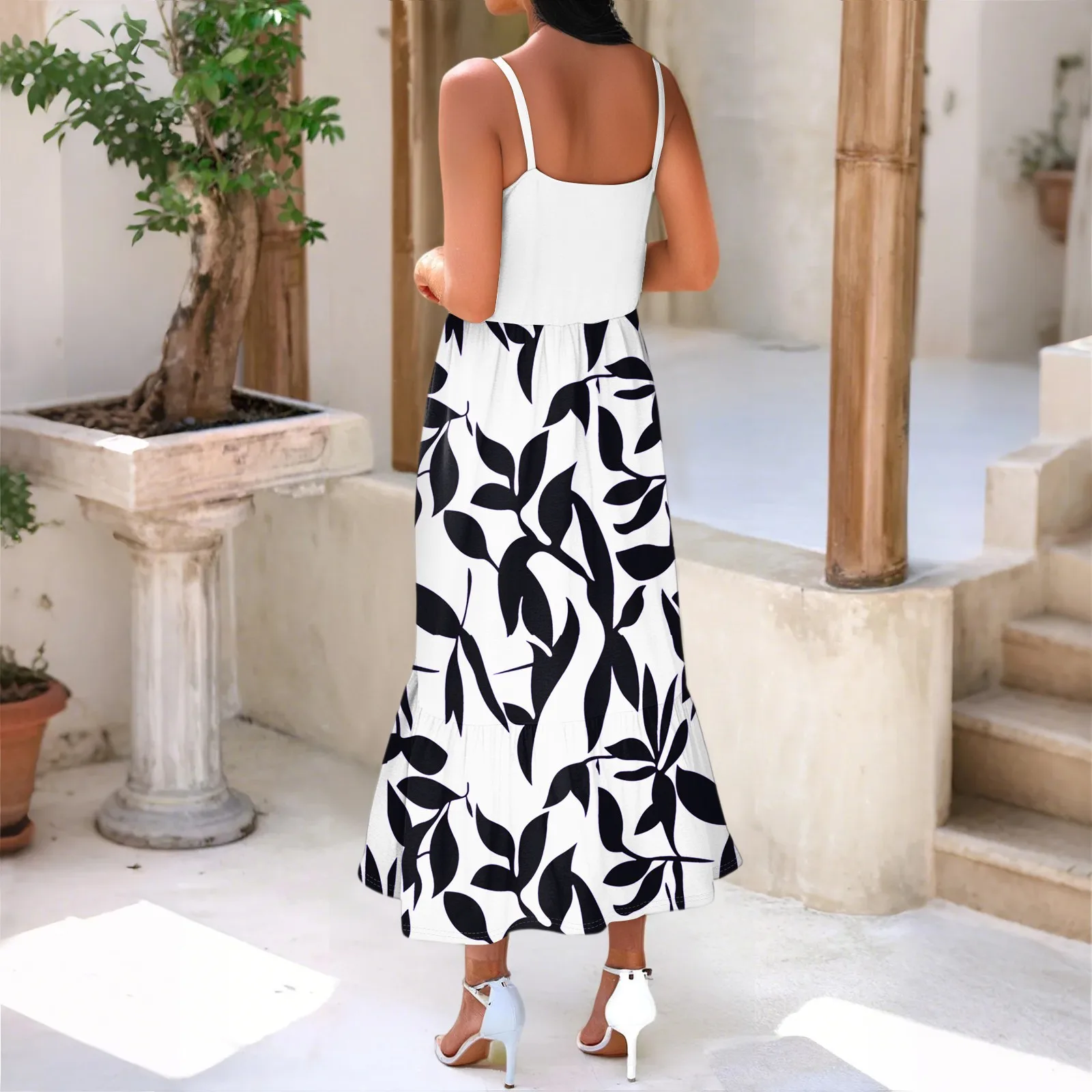 Midi Summer Dresses For Women Maxi Dresses 2025 Colorblock Beach Sundress Casual Dress Teacher Dress Loose Kaftan Vestidos Largo