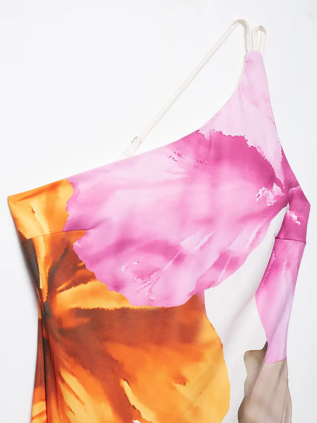 Zevity Women Sexy Single Shoulder Floral Print Slim Long Dress Female Chic Backless Side Zipper Brand Party Vestidos DS9198