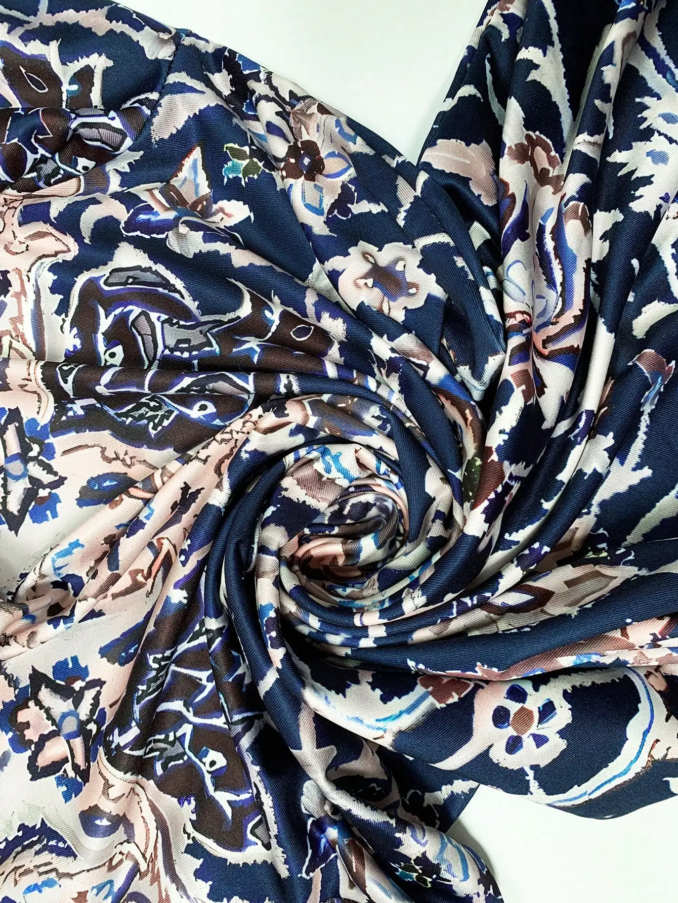 Allover Print Crew Neck Loose Dress, Vintage Long Sleeve Dress For Fall/Winter-Women's Early Autumn Long - Sleeve Dress