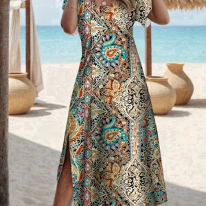Fashion Elegant Women Dress Loose Casual Dress Women Printed Dress New Temperament