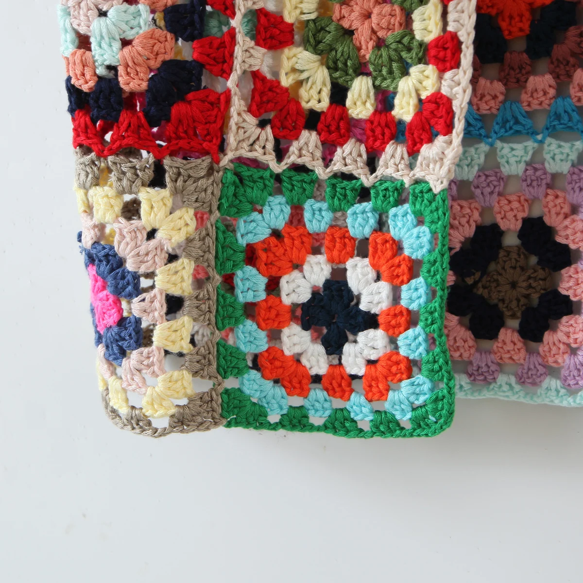 BOHO Colored Plaid Flower Hand Crochet Cardigan Ethnic Woman V neck Open Stitching Long Sweater Knitwear Jumper Holiday