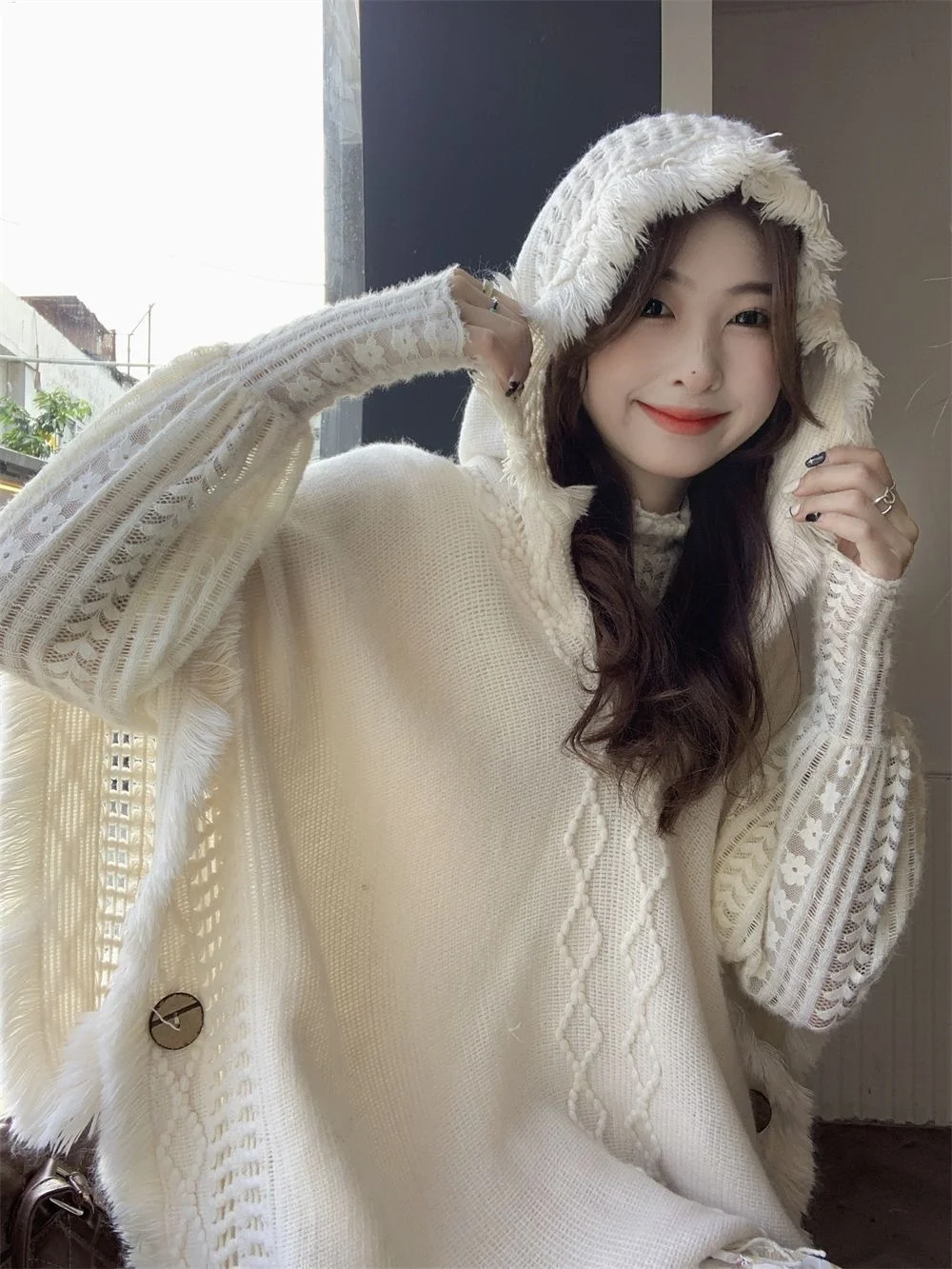 Women Knitting Poncho Capes Autumn Winter New Female Bohemian Poncho Cloak Retro Montage Winter Clothing New Cloak