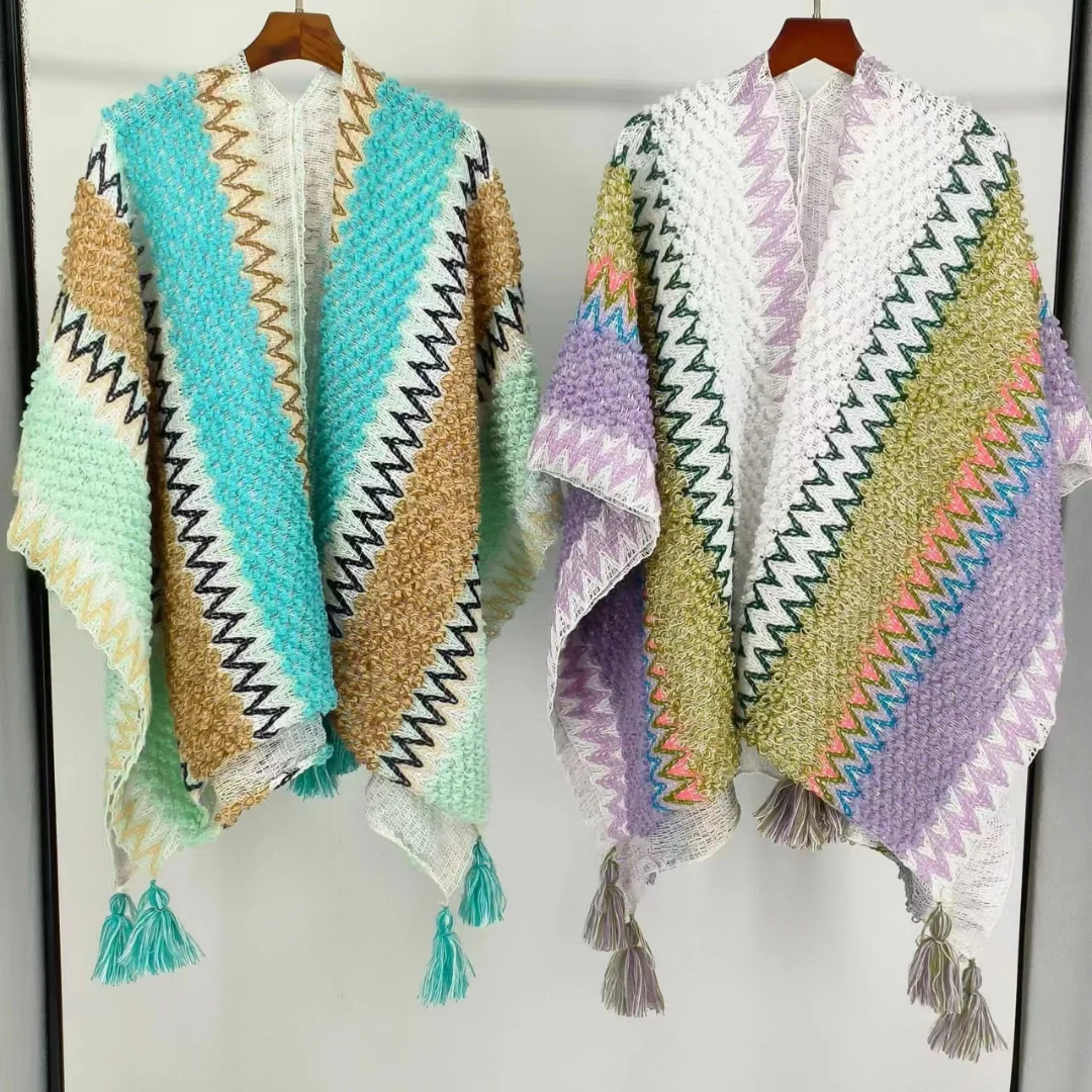 Women Knitting Poncho Capes Autumn Winter New Female Bohemian Poncho Cloak Retro Montage Winter Clothing New Cloak