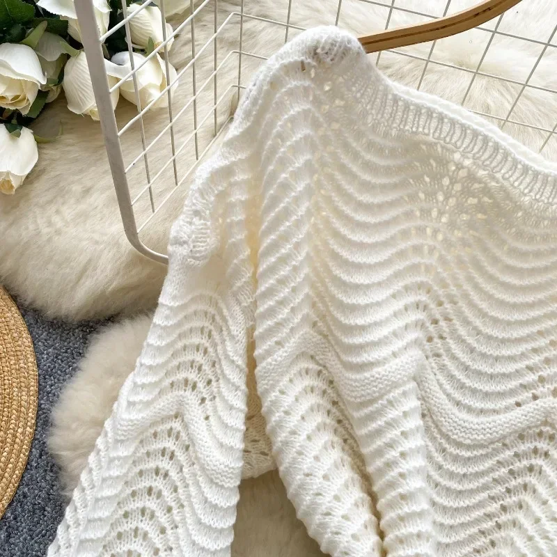 Off Shoulder Tunic Top with Belt Pointelle Knitted Flared Long Sweater Pullovers Woman Jumper Autumn Winter Ladies Boho Outfit