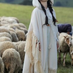 Gypsylady Boho Tassels Handmade Knitted Cloaks Capes