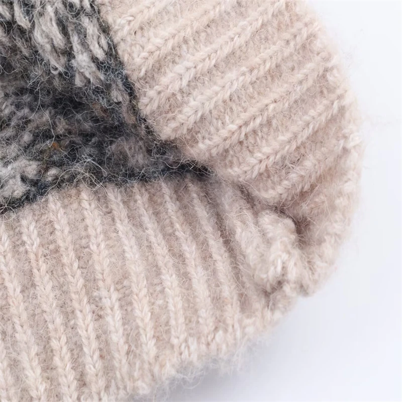 Vintage Floral Embroidered Knit Sweater, Women's Short Sleeve Fair Isle Pattern Pullover, Casual Boho Style Jumper for Autumn/Wi