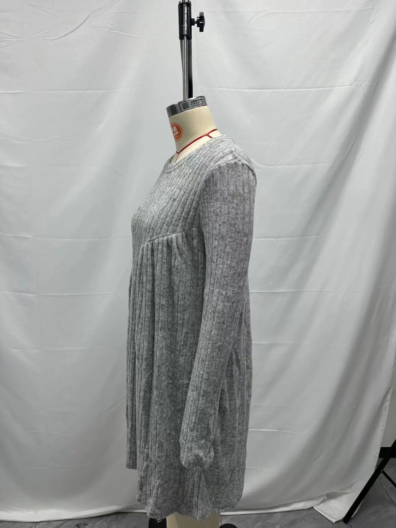 2025 Autumn/Winter Bohemian Irregular Brushed Ribbed Solid Color Dress for Women