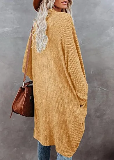 Boho Cardigan Long Sleeve Sweater Knit Sweater Cardigan Jacket Long Sweater Loose Version Pocket Sweater Jacket